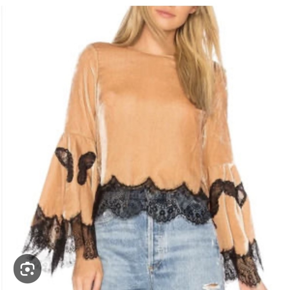 Alice and Olivia velour crop top